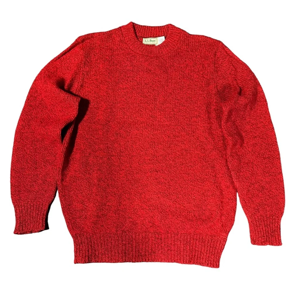 Vintage L.L Bean Red Wool and Nylon Sweater Size Large - Picture 1 of 4